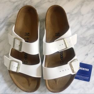 Birkenstock Arizona Birko-Flor Patent White